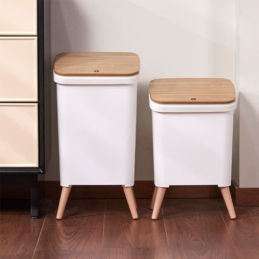 Royal Wooden Trash Bin with Lid – Minimalist Dustbin for Kitchen, Bedroom & Office