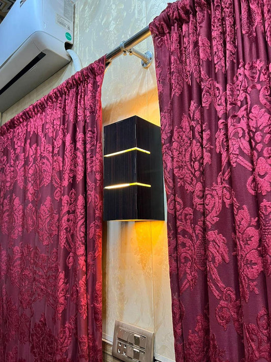3D Wooden Wall Lamp Brown & Golden | Modern Decorative LED Wall Light
