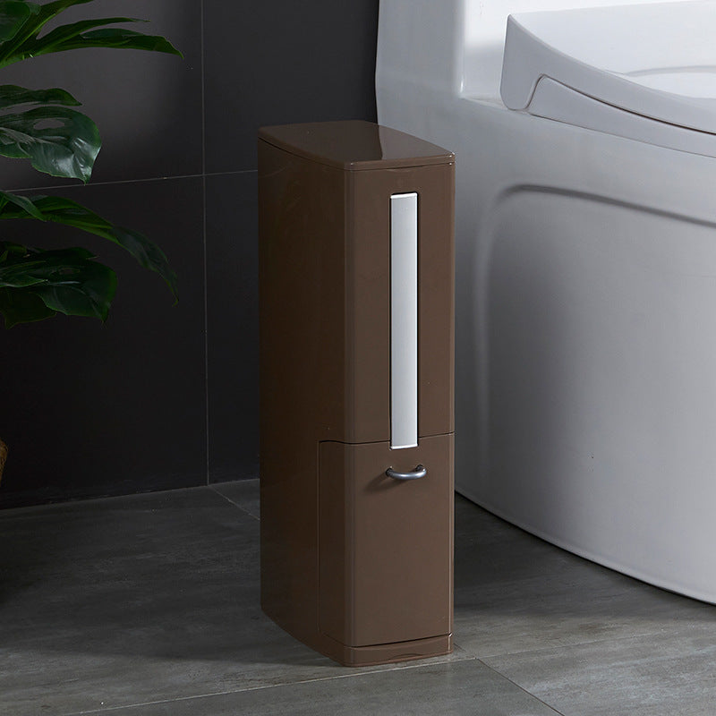 Modern Toilet Brush & Trash Can Set | Plastic Bathroom Cleaning Set