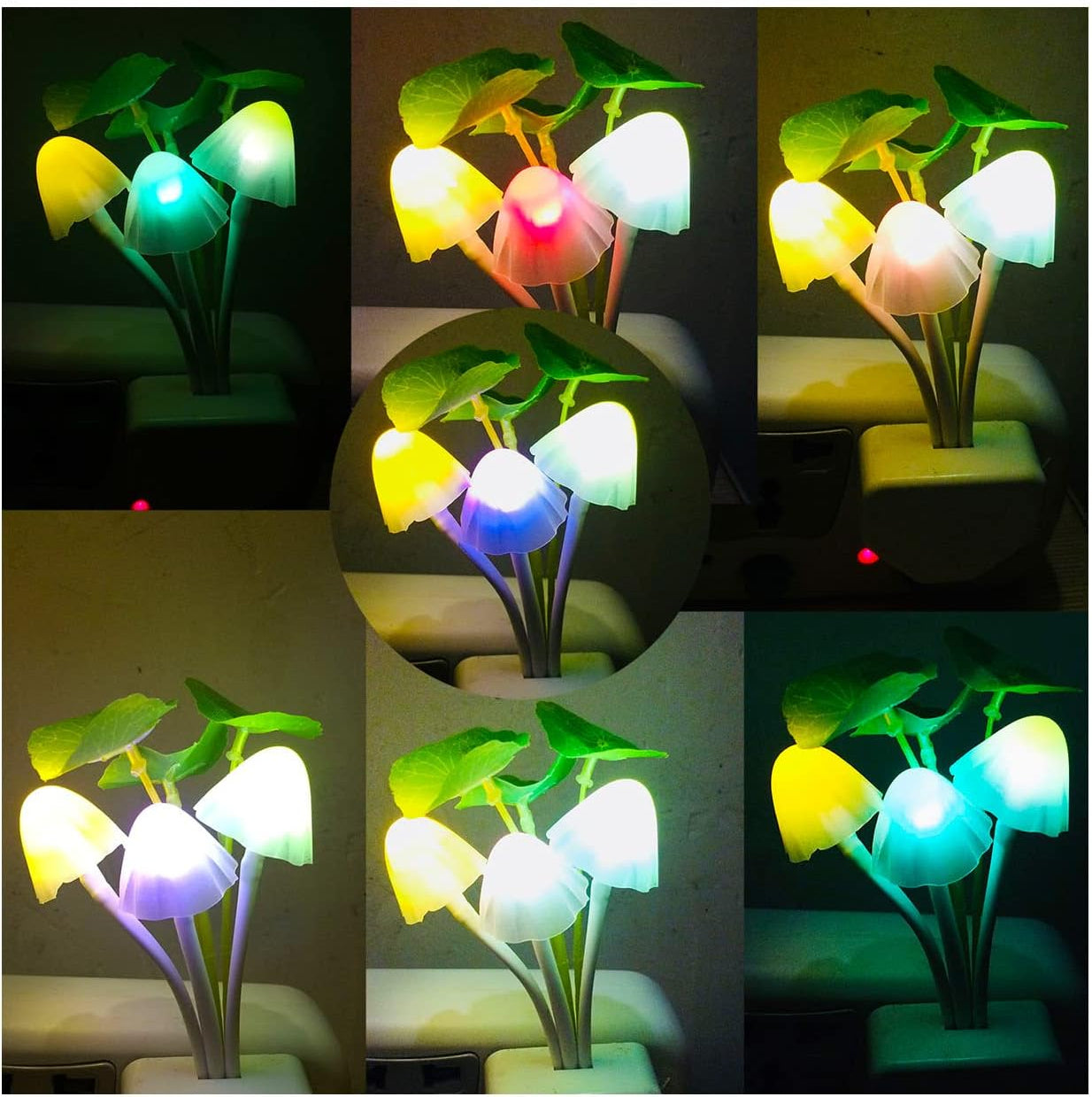 Mushroom LED Night Light – Soft Glow Sensor Lamp for Home (Random Color)