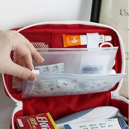 Medical First Aid Kit Storage Bag – Portable Emergency Organizer Pouch (Random Color)