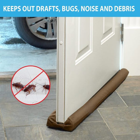 5 Twin Door Draft Stopper – Under Door Air & Dust Blocker (Brown)