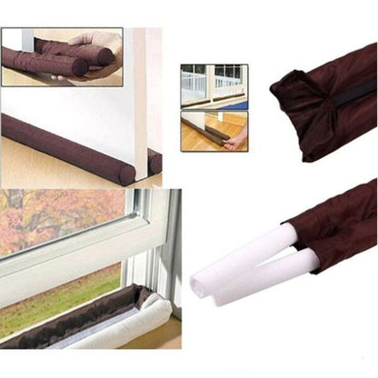 5 Twin Door Draft Stopper – Under Door Air & Dust Blocker (Brown)