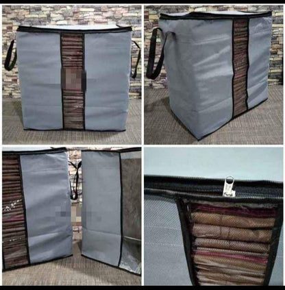 Foldable Blanket & Clothes Storage Organizer Bag (Random Color)