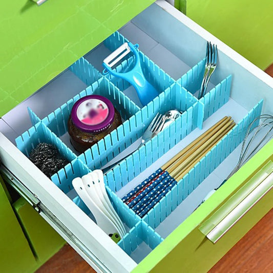 Pack of 4 Adjustable Drawer Dividers for Cabinets & Wardrobes (Random Color)