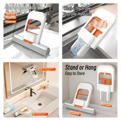 Foldable Mini Mop | Portable Self-Squeezing Wet & Dry Cleaner | Ornestya