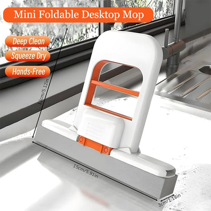 Foldable Mini Mop | Portable Self-Squeezing Wet & Dry Cleaner | Ornestya
