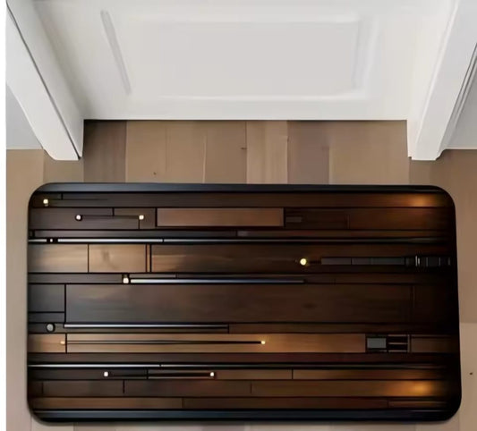 Super Absorbent Non-Slip Bathroom Floor Mat – Elegant Wooden Design | Premium Quality 23 × 15 Inch