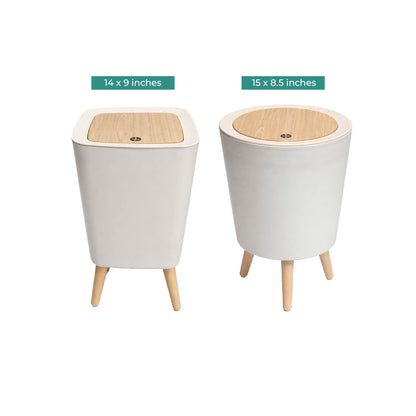 Royal 8L Nordic Trash Bin | Push Lid & Elevated Legs | Ornestya