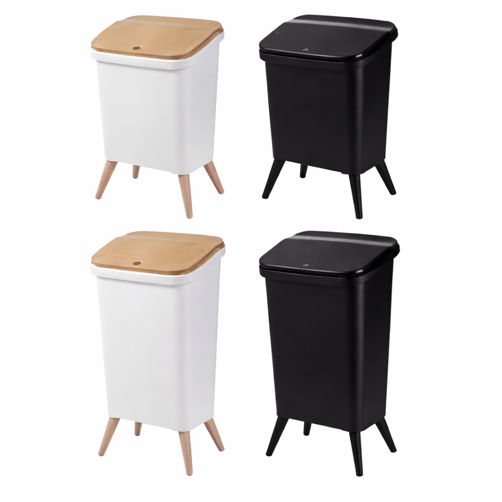 Royal Wooden Trash Bin with Lid – Minimalist Dustbin for Kitchen, Bedroom & Office