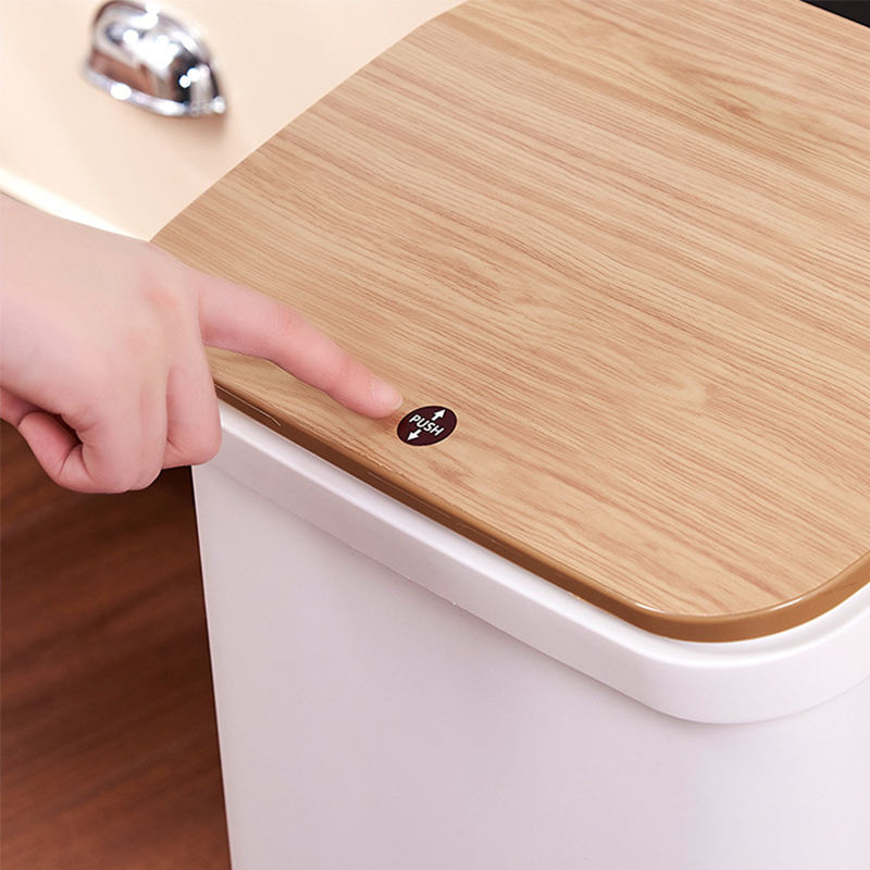 Royal Wooden Trash Bin with Lid – Minimalist Dustbin for Kitchen, Bedroom & Office