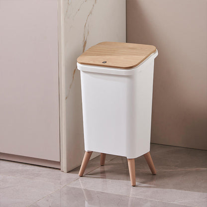 Royal Wooden Trash Bin with Lid – Minimalist Dustbin for Kitchen, Bedroom & Office