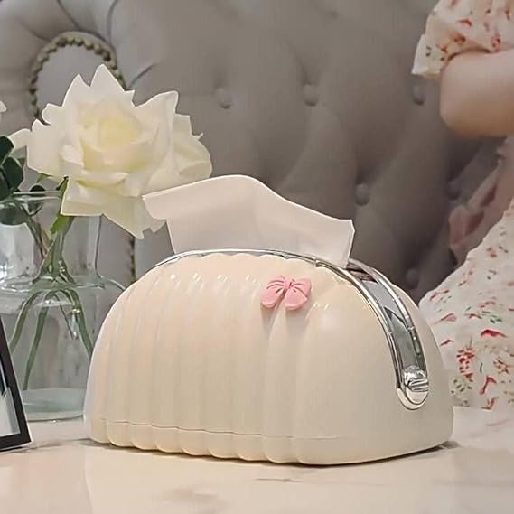 Decorative Shell Tissue Box Holder – Elegant Modern Napkin Storage Case for Home & Office