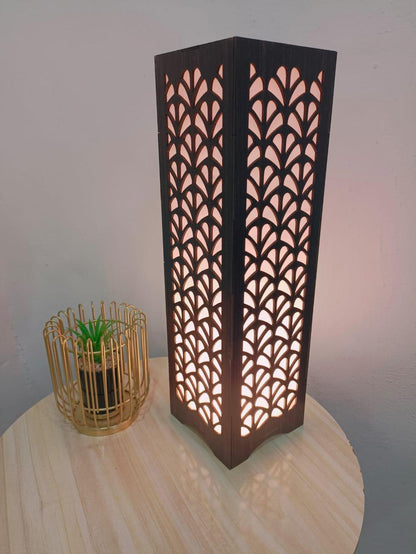 Modern Wooden Floor Lamp | Leaf Design LED Standing Lamp | Ornestya