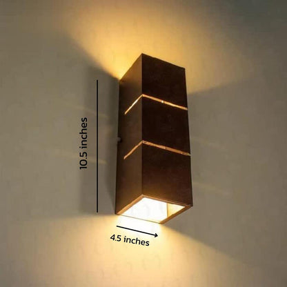 3D Wooden Wall Lamp Brown & Golden | Modern Decorative LED Wall Light