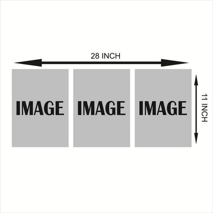 Abstract Art Wall Frame Set | 3 Pieces Wooden Teal & Gold Decorative Wall Décor