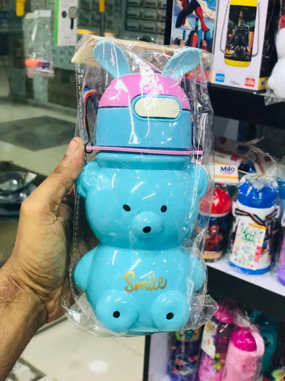 Cute Teddy Bear Kids Water Bottle with Adjustable Strap