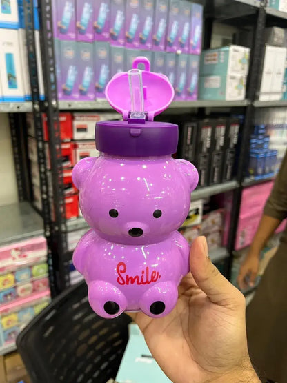 Cute Teddy Bear Kids Water Bottle with Adjustable Strap