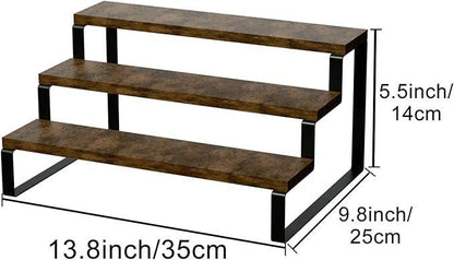 Wooden Bathroom Rack with Black Metal Legs | 14 x 9 x 6 Inch Bathroom Organizer Shelf