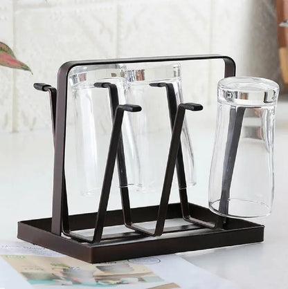 Modern Metal Glass Holder for Kitchen & Dining | Countertop Cup Organizer