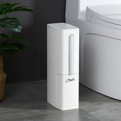 Modern Toilet Brush & Trash Can Set | Plastic Bathroom Cleaning Set