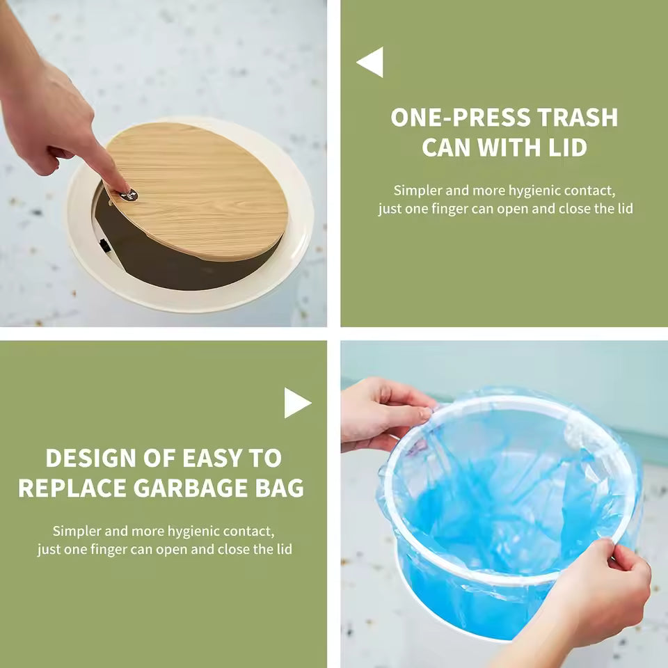 Royal 8L Nordic Trash Bin | Push Lid & Elevated Legs | Ornestya